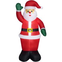 Outsunny Aufblasbarer Weihnachtsmann 184cm beleuchtet Aufblasbar Weihnachtsdeko mit LED Licht, IP44 Wasserdicht Weihnachtsdekoration Santa Claus von Outsunny