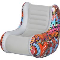 Outsunny Aufblasbares Sofa  Klappbarer Luftsessel mit Schaukelfunktion, bis 80 kg, für Camping & Zuhause, Hellgrau, 94x76x75cm  Aosom.de von Outsunny