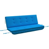 Outsunny Auflagen-Set für Hollywoodschaukel 170 cm Stuhlkissen Schaukelauflage Sitzkissen Gartenschaukel Gartenpolster Rückenkissen Seitenkissen Blau von Outsunny