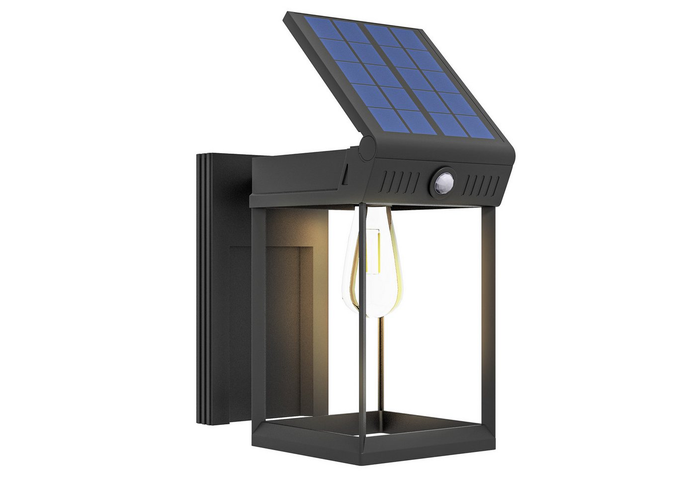 Outsunny Außen-Wandleuchte LED Außenleuchte Gartenleuchte mit Warmweißes Licht, Lichtsensor, LED, für Garten, Terrasse, IP44 Wasserdicht, Schwarz von Outsunny