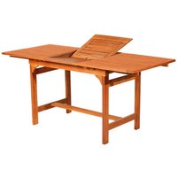 Outsunny Ausziehtisch, BxHxT: 160 x 72 x 70 cm, teak, Gestell aus Tannenholz - braun von Outsunny