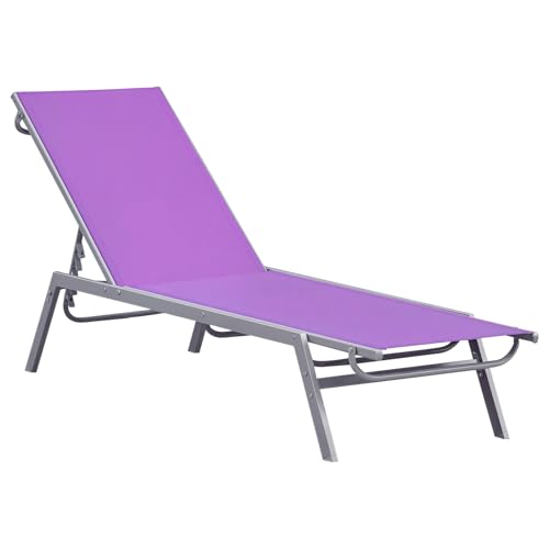 Outsunny Bain de Soleil Liegestuhl – Liegestuhl – Modernes Design – Rückenlehne neigbar in mehreren Positionen – Metall Epoxid Textilene – Maße: 170 x 58 x 97 cm von Outsunny