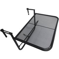 Outsunny Balkonhängetisch 3-fach höhenverstellbarer Hängetisch aus Metall wetterfest Balkontisch Beistelltisch für Balkongeländer Terrassengeländer von Outsunny