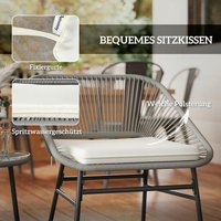 Outsunny Balkonmöbel-Set dunkelgrau Polyethylen B/H/L: ca. 63x76x65 cm von Outsunny