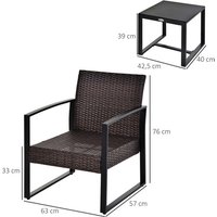 Outsunny Balkonmöbelset, LxBxH: 63 x 57 x 76 cm - braun | weiss Outsunny Balkonmöbelset, LxBxH: 63 x 57 x 76 cm - braun | weiss von Outsunny