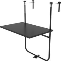 Outsunny Balkontisch zum Einhängen  Klappbarer Hängetisch, 3-fach höhenverstellbar, bis 15 kg, 62x60 cm, Schwarz  Aosom.de von Outsunny