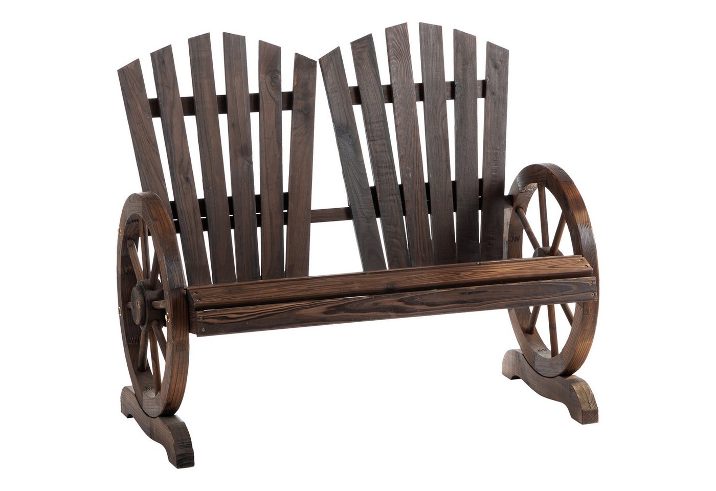 Outsunny Bank Gartenbank mit Armlehne, Tannenholz, Dunkelbraun, 108 x 66 x 95 cm (Bank, 1-St., Gartenbank), 2 Sitzer von Outsunny