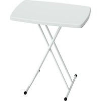 Outsunny Beistelltisch Garten höhenverstellbar Gartentisch, klappbar Balkontisch aus Kunststoff, rechteckig Kaffeetisch 50kg belastbar, 76x50x74H cm Sofatisch für Outdoor Indoor Balkon Terrasse Weiß   Aosom von Outsunny