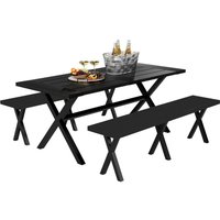 Outsunny Bierzeltgarnitur schwarz Aluminium B/H/L: ca. 80x73x180 cm von Outsunny