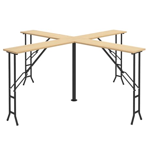 Outsunny Bierzelttisch, Stehtisch klappbar, Quattro Bierzeltgarnitur für 20 Personen, 105 cm Biertisch mit Schirmloch, bis 120 kg Belastbar, für Garten, Holz, Natur Outsunny Bierzelttisch, Stehtisch klappbar, Quattro Bierzeltgarnitur für 20 Personen, 105 cm Biertisch mit Schirmloch, bis 120 kg Belastbar, für Garten, Holz, Natur von Outsunny