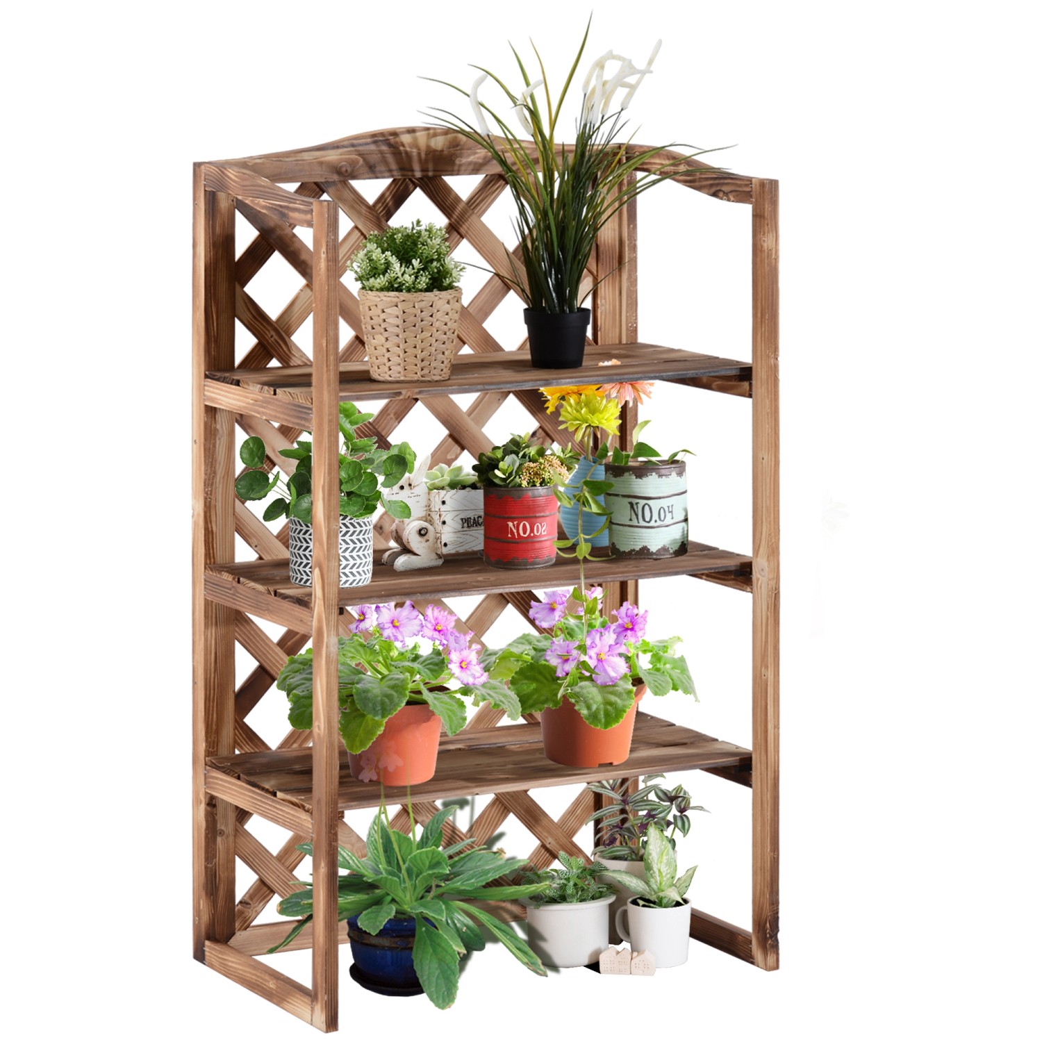 Outsunny Blumenregal Tannenholz Naturholz 75L x 38B x 120H cm Outsunny Blumenregal Tannenholz Naturholz 75L x 38B x 120H cm von Outsunny