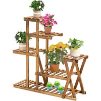 Outsunny Blumenregal aus Holz Pflanzenständer Blumenständer 6 Regale - Maße 98L x 28B x 95H cm - Verkohltes Kiefernholz für Innen Garten Terrasse Balkon Aosom Outsunny Blumenregal aus Holz Pflanzenständer Blumenständer 6 Regale - Maße 98L x 28B x 95H cm - Verkohltes Kiefernholz für Innen Garten Terrasse Balkon Aosom von Outsunny