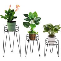 Outsunny Blumenständer 3er Set aus Metall Pflanzenständer für Blumentöpfe bis Ø16 cm, eleganter Blumenhocker in Schwarz   Aosom.de von Outsunny