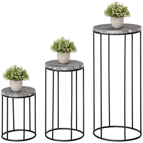 Outsunny Blumenständer 3er Set aus Metall Pflanzenständer Set in Marmoroptik Blumenhocker Blumentopfhalter Stapelbar Pflanzenhocker für Blumentopf Schwarz+Grau Outsunny Blumenständer 3er Set aus Metall Pflanzenständer Set in Marmoroptik Blumenhocker Blumentopfhalter Stapelbar Pflanzenhocker für Blumentopf Schwarz+Grau von Outsunny