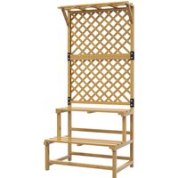 Outsunny Blumentreppe mit Rankhilfe, 2 Stufen, Dach, Pflanzentreppe für Innen Außen, Holz Blumenständer, mehrstöckig Blumenregal für Garten Balkon, 75 x 50 x 166 cm Gelb   Aosom Outsunny Blumentreppe mit Rankhilfe, 2 Stufen, Dach, Pflanzentreppe für Innen Außen, Holz Blumenständer, mehrstöckig Blumenregal für Garten Balkon, 75 x 50 x 166 cm Gelb   Aosom von Outsunny