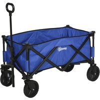 Outsunny Bollerwagen faltbar dunkelblau Stahl B/H/L: ca. 51x92x107 cm von Outsunny