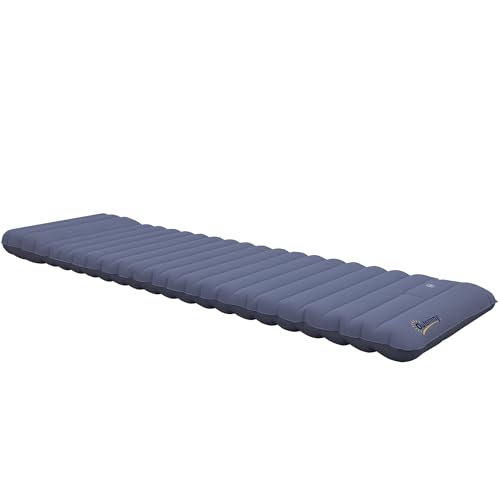 Outsunny Camping Isomatte, Luftmatratze, wasserabweisend Luftbett mit Fußpumpe, Schlafmatte mit Tragetasche für Camping, bis 80 kg belastbar, Blau Outsunny Camping Isomatte, Luftmatratze, wasserabweisend Luftbett mit Fußpumpe, Schlafmatte mit Tragetasche für Camping, bis 80 kg belastbar, Blau von Outsunny