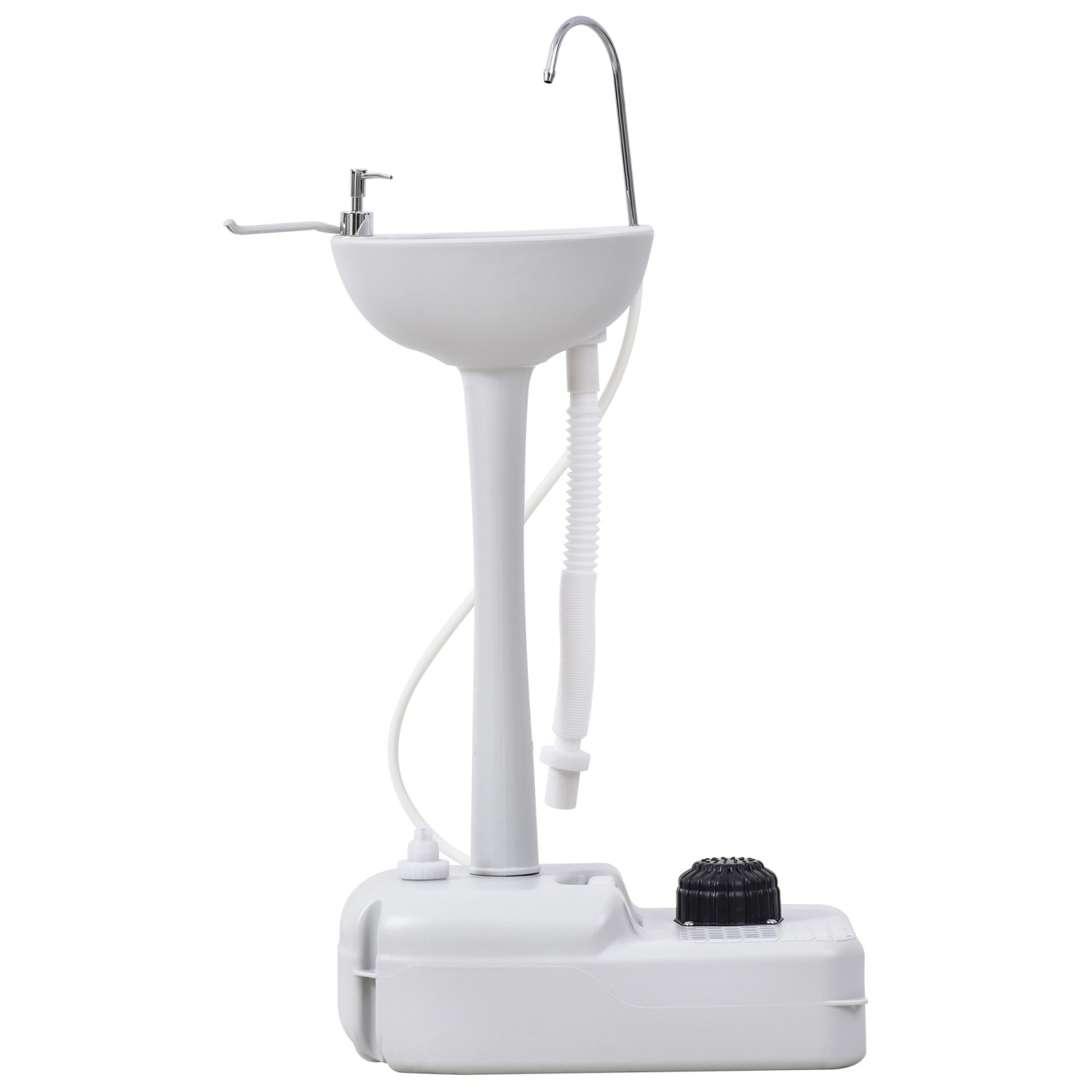 Outsunny Camping Waschbecken mit 17L Wassertank Auffangbehälter Mobil HDPE Grau von Outsunny