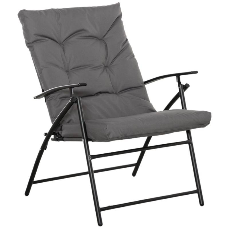 Outsunny Campingstuhl Metall Polyester Grau 65L x 65B x 94H cm von Outsunny