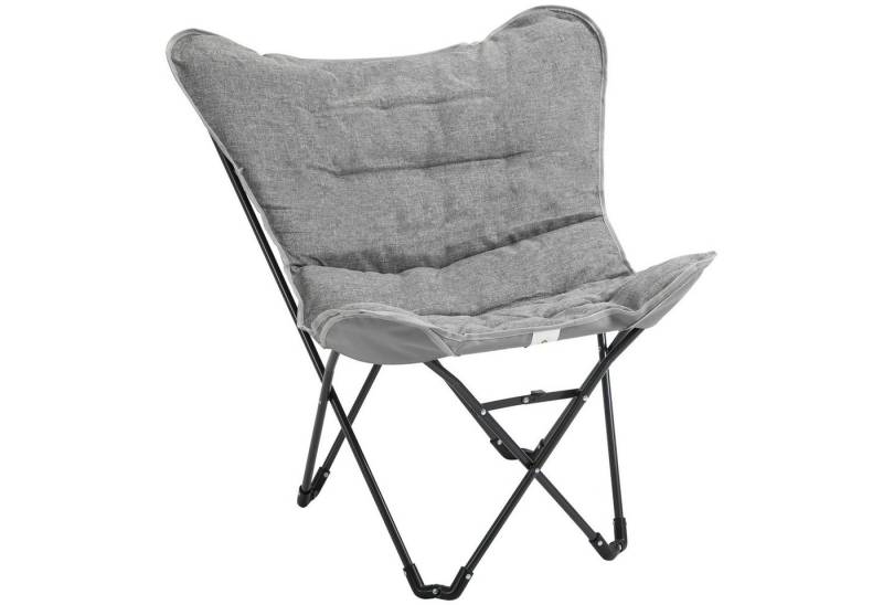 Outsunny Campingstuhl tragbar, klappbar, Regiestuhl, Klappsessel, Modern Design (Gartensessel, 1 St), für Garten, Balkon, Hellgrau von Outsunny