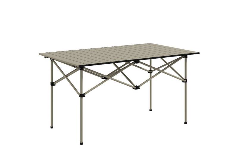 Outsunny Campingtisch mit aufrollbare Tischplatte, X-Rahmen (Klapptisch, 1-St., Gartentisch aus Aluminium), für Garten, Balkon, Camping, 95 x 55cm Khaki von Outsunny