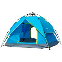 Outsunny Campingzelt, Für: 4, blau/gelb - bunt von Outsunny