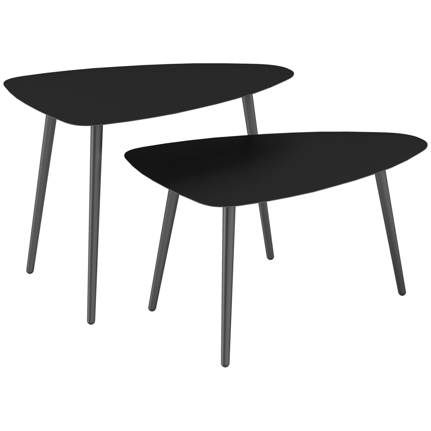 Outsunny Couchtisch 2er Set Stahl 65L x 45B x 45H cm Schwarz von Outsunny