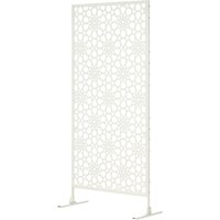 Outsunny Dekoratives weißes Außen-Panel aus Metall mit Muster - 92 x 45 x 198 cm   Aosom von Outsunny