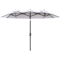 Outsunny Doppelsonnenschirm, 295 x 152 cm neigbar Gartenschirm mit Handkurbel, verstellbarem Neigungswinkel, oval Marktschirm mit Winddach windfest Doppelsonnenschirm für Terrasse Pool Cremeweiß Aosom Outsunny Doppelsonnenschirm, 295 x 152 cm neigbar Gartenschirm mit Handkurbel, verstellbarem Neigungswinkel, oval Marktschirm mit Winddach windfest Doppelsonnenschirm für Terrasse Pool Cremeweiß Aosom von Outsunny