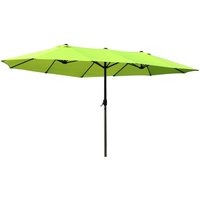 Outsunny - Doppelsonnenschirm 455 x 265 cm, uv Schutz Sonnenschirm mit Handkurbel, Balkonschirm Strandschirm windfest Kurbelschirm Sonnenschutz für von Outsunny