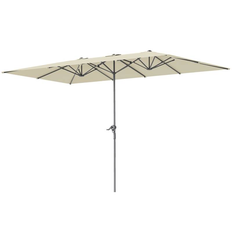 Outsunny Doppelsonnenschirm Aluminium Polyester 451L x 264B x 264H cm Cremeweiß Outsunny Doppelsonnenschirm Aluminium Polyester 451L x 264B x 264H cm Cremeweiß von Outsunny