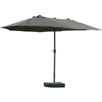 Outsunny Doppelsonnenschirm mit Schirmständer Gartenschirm 460x270cm Dunkelgrau von Outsunny
