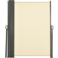 Outsunny Doppelter seitlicher ausziehbarer Sichtschutz Store 6L x 1,80H m Polyester Anti-UV hohe Dichte 180 g/m² Creme   Aosom von Outsunny