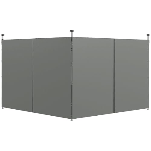 Outsunny Ersatz-Seitenwände Barnum Seitenwände für Gartenlaube 3 x 3 oder 3 x 6 m 2 Stück dunkelgrau von Outsunny