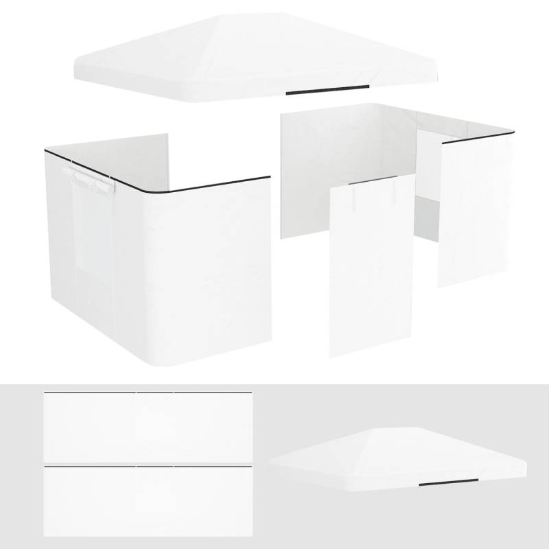 Outsunny Ersatz-Vordach PE Weiß 360L x 300B x 270H cm von Outsunny