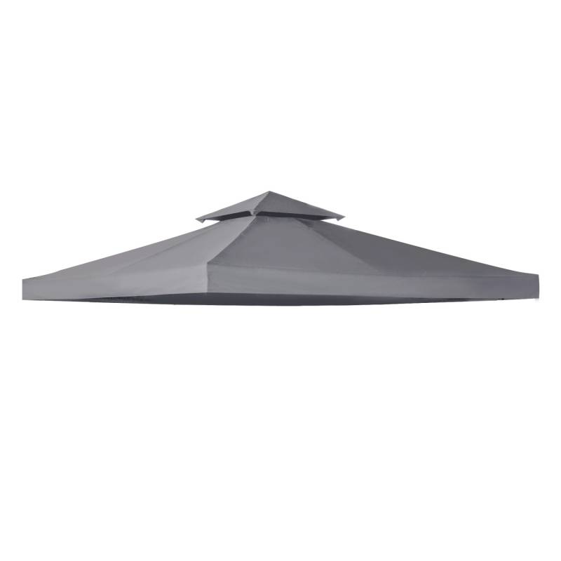 Outsunny Ersatz-Vordach Polyeser Pavillondach Dunkelgrau 3 x 3 m von Outsunny