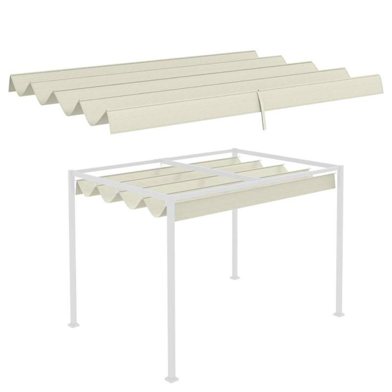 Outsunny Ersatz-Vordach Polyester Cremeweiß 286L x 245B x 23H cm von Outsunny