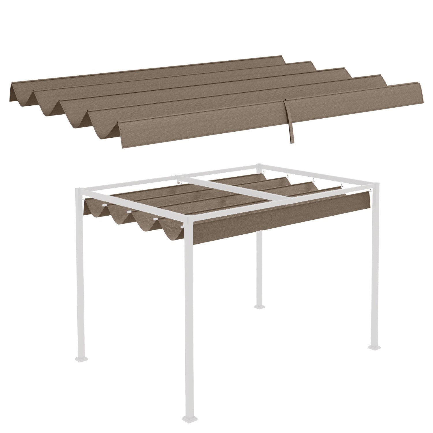 Outsunny Ersatz-Vordach Polyester Kaffee 286L x 245B x 23H cm von Outsunny