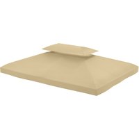 Outsunny Ersatzdach für Pavillon Gartenpavillon Zelt 3 x 4 m Polyester Hochdicht 180 g/m² Beige   Aosom von Outsunny