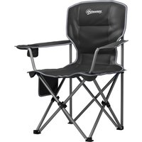 Outsunny Faltbarer Campingstuhl, tragbarer Angelsitz, gepolsterter Sitz, Getränkehalter, Seitentaschen und Tragetasche, Klappstuhl für Wandern, Angeln, Strand und Picknick, Schwarz   Aosom von Outsunny