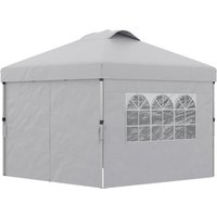 Outsunny Faltbares Gartenpavillon Pop-Up Partyzelt 3 x 3 Höhenverstellbar mit Seitenwänden, Belüftungsöffnungen, Fenstern und praktischem Transportbeutel mit Rollen aus Oxford 300D - Hellgrau Aosom Outsunny Faltbares Gartenpavillon Pop-Up Partyzelt 3 x 3 Höhenverstellbar mit Seitenwänden, Belüftungsöffnungen, Fenstern und praktischem Transportbeutel mit Rollen aus Oxford 300D - Hellgrau Aosom von Outsunny