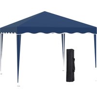 Outsunny Faltpavillon Pavillon 3 x 3 m Gartenpavillon faltbar Partyzelt höhenverstellbar Gartenzelt mit Transporttasche UV-Schutz Stahl Oxford Blau von Outsunny