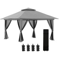 Outsunny Faltpavillon dunkelgrau Stoff B/H/L: ca. 392x283x392 cm von Outsunny