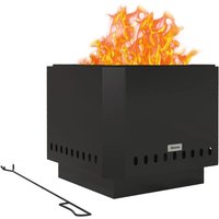 Outsunny Feuerschale, quadratischer Feuerstelle, rauchfreier Feuerkorb mit Schürhaken, Tischfeuer für Garten, Camping, Terrasse, Metall, Schwarz Outsunny Feuerschale, quadratischer Feuerstelle, rauchfreier Feuerkorb mit Schürhaken, Tischfeuer für Garten, Camping, Terrasse, Metall, Schwarz von Outsunny