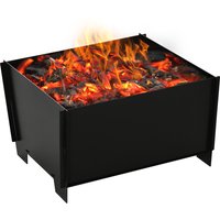 Outsunny Feuerschale  Demontierbar, steckbar, Feuerkorb, Feuerstelle für Garten, Camping, BBQ, Stahl, Schwarz, 50x50x30cm  Aosom.de von Outsunny