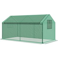 Outsunny Foliegewächshaus mit Fenster 180x92x92cm  UV-Schutz, Tomatenhaus, Frühbeet für Garten/Balkon, Grün  Aosom.de von Outsunny