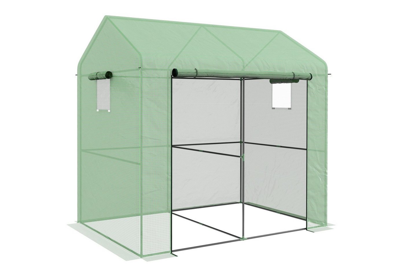 Outsunny Foliengewächshaus Gewächshaus, Winddichtes Treibhaus mit Doppeltüren, Seitenfenster, BxTxH: 200 x 140 x 200 cm, BxLxH: 140 x 200 x 200 cm, 0.1 mm Wandstärke, Tomatenhaus 1-St., Anlehngewächshaus, für Garten, PE, Grün, 200 x 140 x 200 cm Outsunny Foliengewächshaus Gewächshaus, Winddichtes Treibhaus mit Doppeltüren, Seitenfenster, BxTxH: 200 x 140 x 200 cm, BxLxH: 140 x 200 x 200 cm, 0.1 mm Wandstärke, Tomatenhaus 1-St., Anlehngewächshaus, für Garten, PE, Grün, 200 x 140 x 200 cm von Outsunny