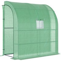 Outsunny Foliengewächshaus Gewächshaus Treibhaus mit 2 Türen Pflanzenaufzucht UV-Schutz Stahl PE Grün 200 x 100 x 215 cm von Outsunny