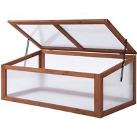 Outsunny - Frühbeet Holz, Mini Gewächshaus 100 x 65 x 40 cm, Treibhaus mit Abdeckung, uv Schutz, lichtdurchlässig Frühbeetkasten, winterfest Hochbeet von Outsunny