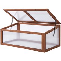 Outsunny Frühbeet Holz, Mini Gewächshaus 100 x 65 x 40 cm, Treibhaus von Outsunny